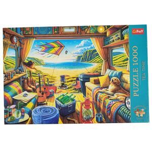 Trefl Tea Time Van Life 1000 Piece Puzzle Premium Plus Quality Pre-Owned